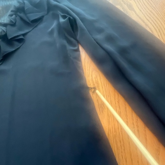 Vintage 80’s Black Frilly Ruffle Sheer Marie Claire CA Dress 9/10 Fairy Goth - Picture 3 of 16